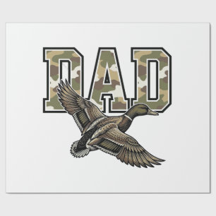 Retro Gravure Eend Vader Camo Vector Shirt Ontwerp Cadeaupapier