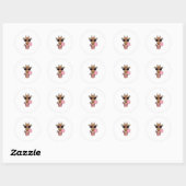 Retro Gravure Giraffe Bubblegum Vectorontwerp_ Ronde Sticker (Vel)