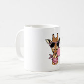 Retro Gravure Giraffe Bubblekauw Vectorontwerp_ Koffiemok (Voorkant links)
