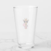 Retro Gravure Giraffe Bubblekauwgom Vectorontwerp_ Glas (Achterkant)