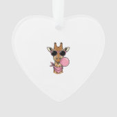 Retro Gravure Giraffe Bubblekauwgom Vectorontwerp_ Ornament (voorkant)