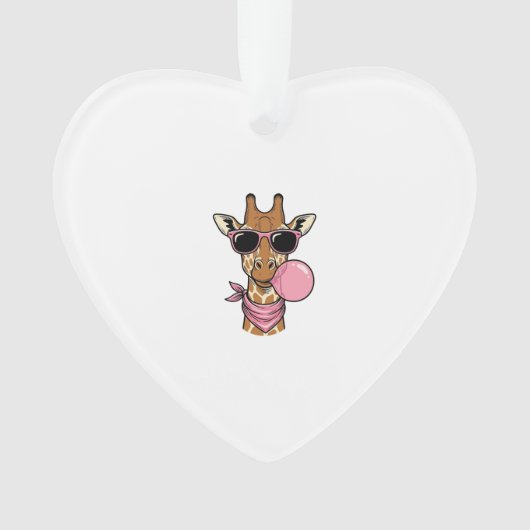 Retro Gravure Giraffe Bubblekauwgom Vectorontwerp_ Ornament (voorkant)