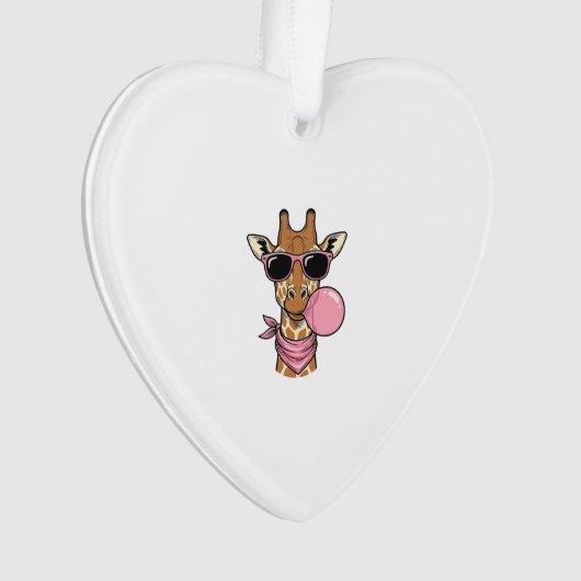 Retro Gravure Giraffe Bubblekauwgom Vectorontwerp_ Ornament (voorkant)