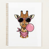 Retro Gravure Giraffe Bubblekauwgom Vectorontwerp_ Planner (Voorkant)