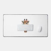 Retro Gravure Giraffe Kunst Wit T-Shirt Ontwerp ( Bureaumat (Keyboard & Muis)