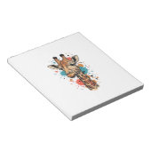 Retro Gravure Giraffe Kunst Wit T-Shirt Ontwerp ( Notitieblok (Schuin)