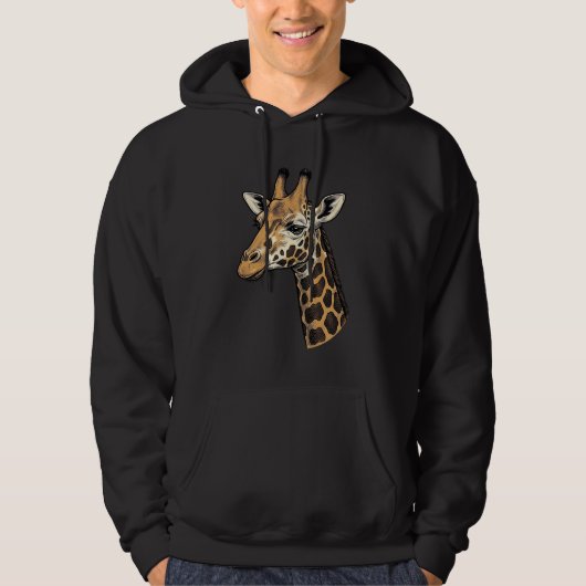 Retro Gravure Giraffe Portret Shirt Ontwerp (7 (Voorkant)