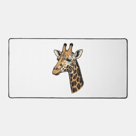 Retro Gravure Giraffe Portret Shirt Ontwerp (7 Bureaumat (Voorkant)