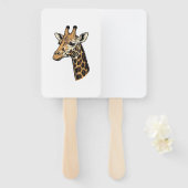 Retro Gravure Giraffe Portret Shirt Ontwerp (7 Handwaaier (Voorkant en achterkant)