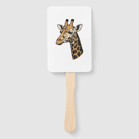 Retro Gravure Giraffe Portret Shirt Ontwerp (7 Handwaaier (Voorkant)