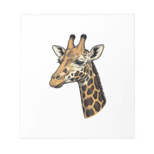 Retro Gravure Giraffe Portret Shirt Ontwerp (7 Notitieblok