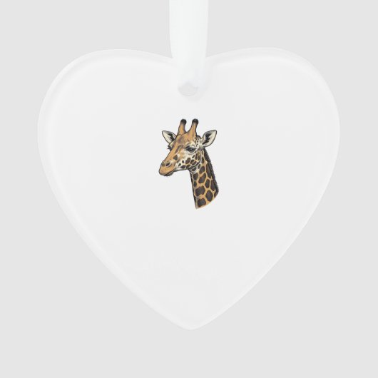 Retro Gravure Giraffe Portret Shirt Ontwerp (7 Ornament (voorkant)
