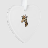Retro Gravure Giraffe Portret Shirt Ontwerp (7 Ornament (voorkant)