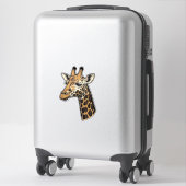 Retro Gravure Giraffe Portret Shirt Ontwerp (7 Sticker (Koffer)