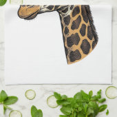Retro Gravure Giraffe Portret Shirt Ontwerp (7 Theedoek (Gevouwen)