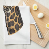 Retro Gravure Giraffe Portret Shirt Ontwerp (7 Theedoek (Quarter Fold)