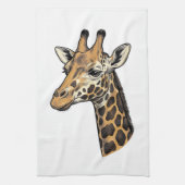 Retro Gravure Giraffe Portret Shirt Ontwerp (7 Theedoek (Verticaal)