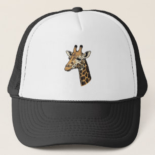 Retro Gravure Giraffe Portret Shirt Ontwerp (7 Trucker Pet