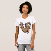 Retro Gravure Luiaard Hart Regenboog Shirt Ontwerp (Voorkant volledig)