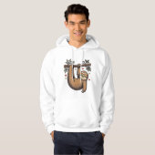 Retro Gravure Luiaard Hart Regenboog Shirt Ontwerp (Voorkant volledig)