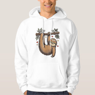 Retro Gravure Luiaard Hart Regenboog Shirt Ontwerp