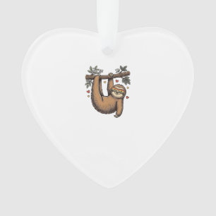 Retro Gravure Luiaard Hart Regenboog Shirt Ontwerp Ornament
