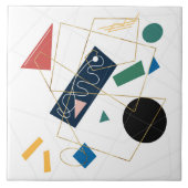 Retro Gray Big Daisy Flowers White Design Tegeltje (Voorkant)