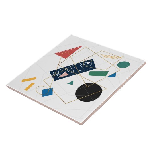 Retro Gray Big Daisy Flowers White Design Tegeltje (Zijkant)