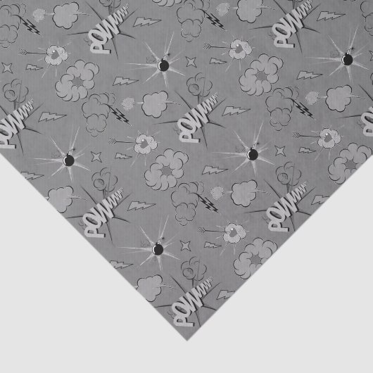 Retro Gray Comic Book Pattern Tissuepapier (Detail)