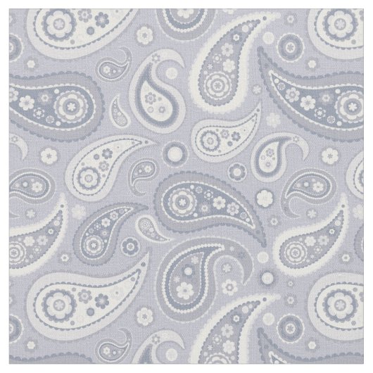 Retro Gray Paisley Pattern Stof (Close Up)