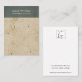 RETRO GRAY PAPER TEXTURE KETTING EARRING DISPLAY VISITEKAARTJE (Voorkant / Achterkant)