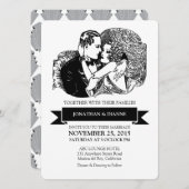 Retro  Great Gatsby Style Art Deco Wedding Kaart (Voorkant / Achterkant)