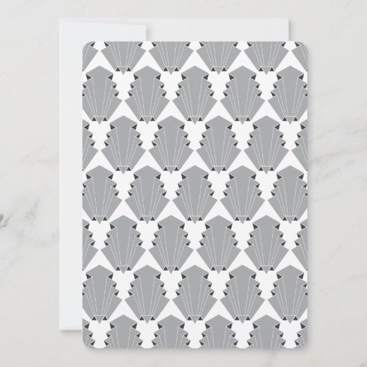 Retro  Great Gatsby Style Art Deco Wedding Kaart (Achterkant)