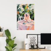Retro Great Pyrenees Poster, Great Pyrenees Olie Poster (Thuiskantoor)