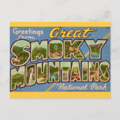 Retro Great Smoky Mountains Briefkaart (Voorkant)