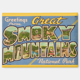 Retro Great Smoky Mountains Magneet