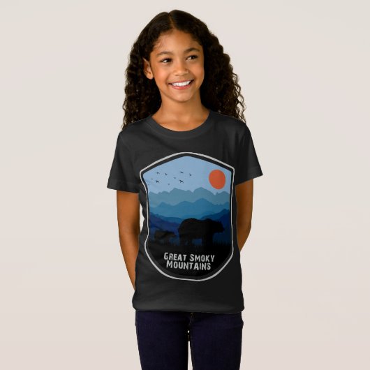 Retro Great Smoky Mountains National Park Beren T-shirt (Voorkant volledig)