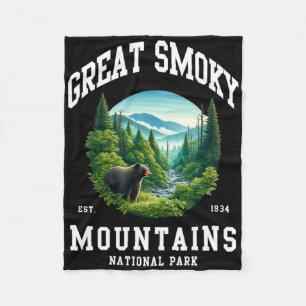 Retro Great Smoky Mountains National Park Mannen V Fleece Deken