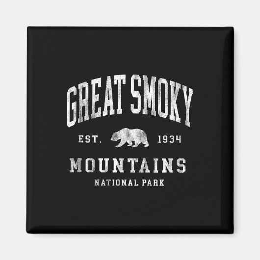 Retro Great Smoky Mountains National Park Mens Wom Magneet (Voorkant)
