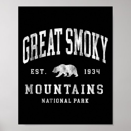 Retro Great Smoky Mountains National Park Mens Wom Poster (Voorkant)
