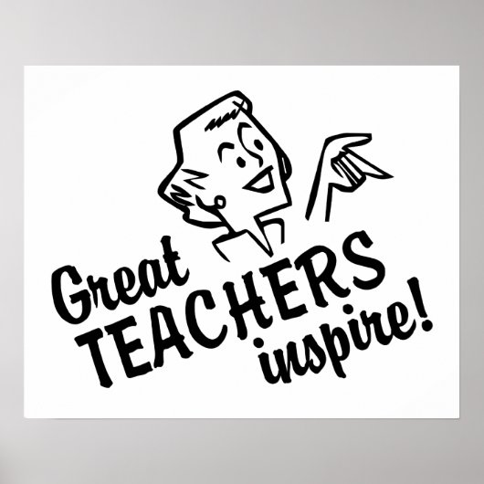 Retro Great Teachers Inspire Poster (Voorkant)