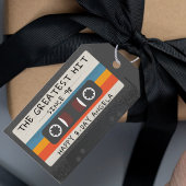 Retro Greatest Hit-cassette verjaardagsfeestje Cadeaulabel