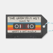 Retro Greatest Hit Cassettesingle Verjaardagsfeest Cadeaulabel (Voorkant (Horizontaal))