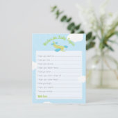 Retro Green Airplane Baby shower wenst Baby Kaart (Staand voorkant)