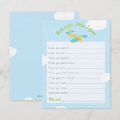 Retro Green Airplane Baby shower wenst Baby Kaart (Voorkant / Achterkant)