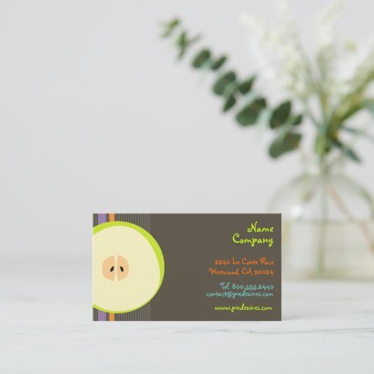Retro Green Apple/DIY achtergrond Visitekaartje (Staand voorkant)