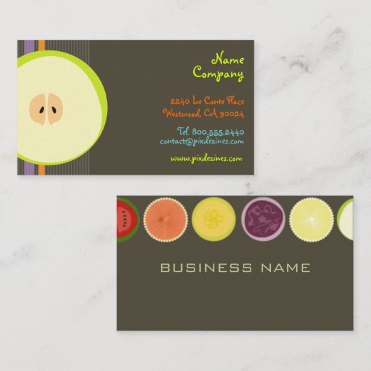 Retro Green Apple/DIY achtergrond Visitekaartje (Voorkant / Achterkant)