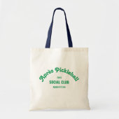 Retro Green Après Pickle Ball Social Club Tote Bag (Voorkant)