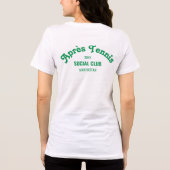 Retro Green Après Tennis Social Club Custom White Tri-Blend Shirt (Achterkant)