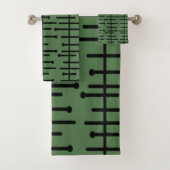 Retro Green Atomic Lines Bad Handdoek (Insitu)